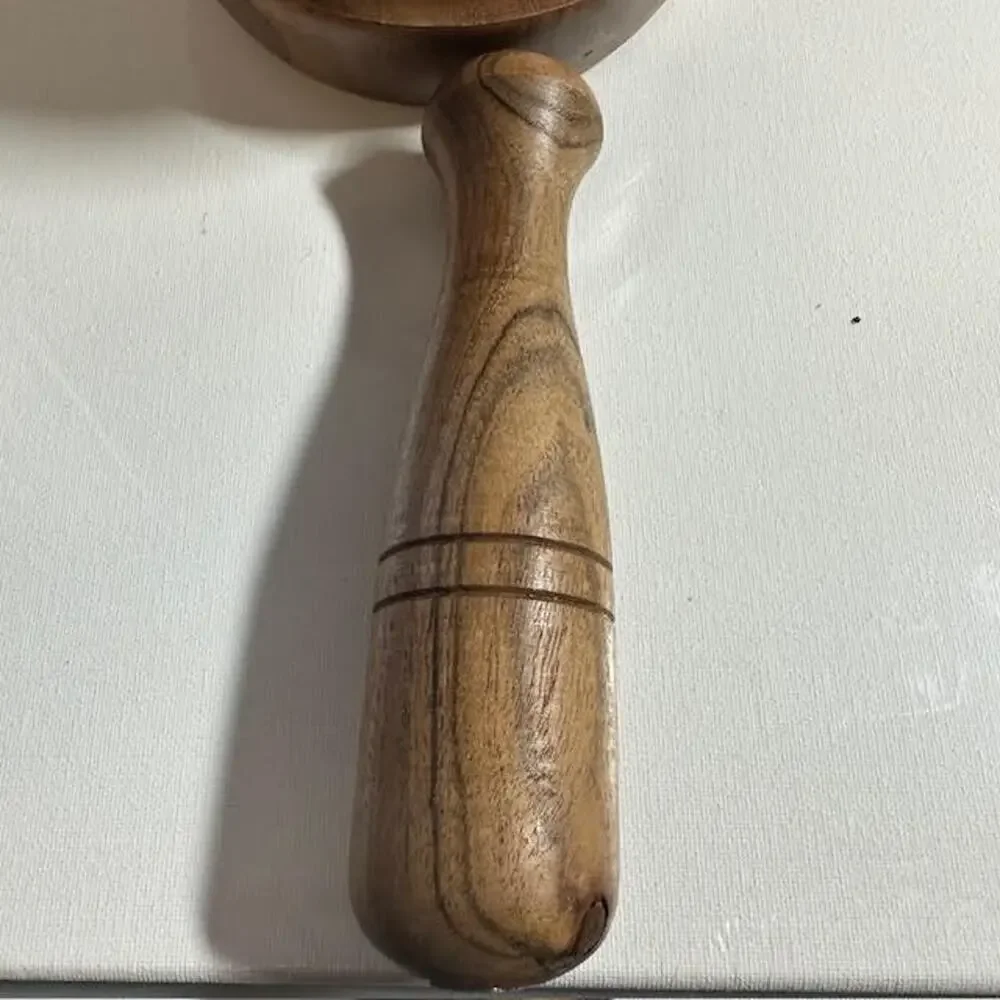 Hand Carved Wooden Mortar & Pestle Solid Wood Herb Spice Grinder Rustic